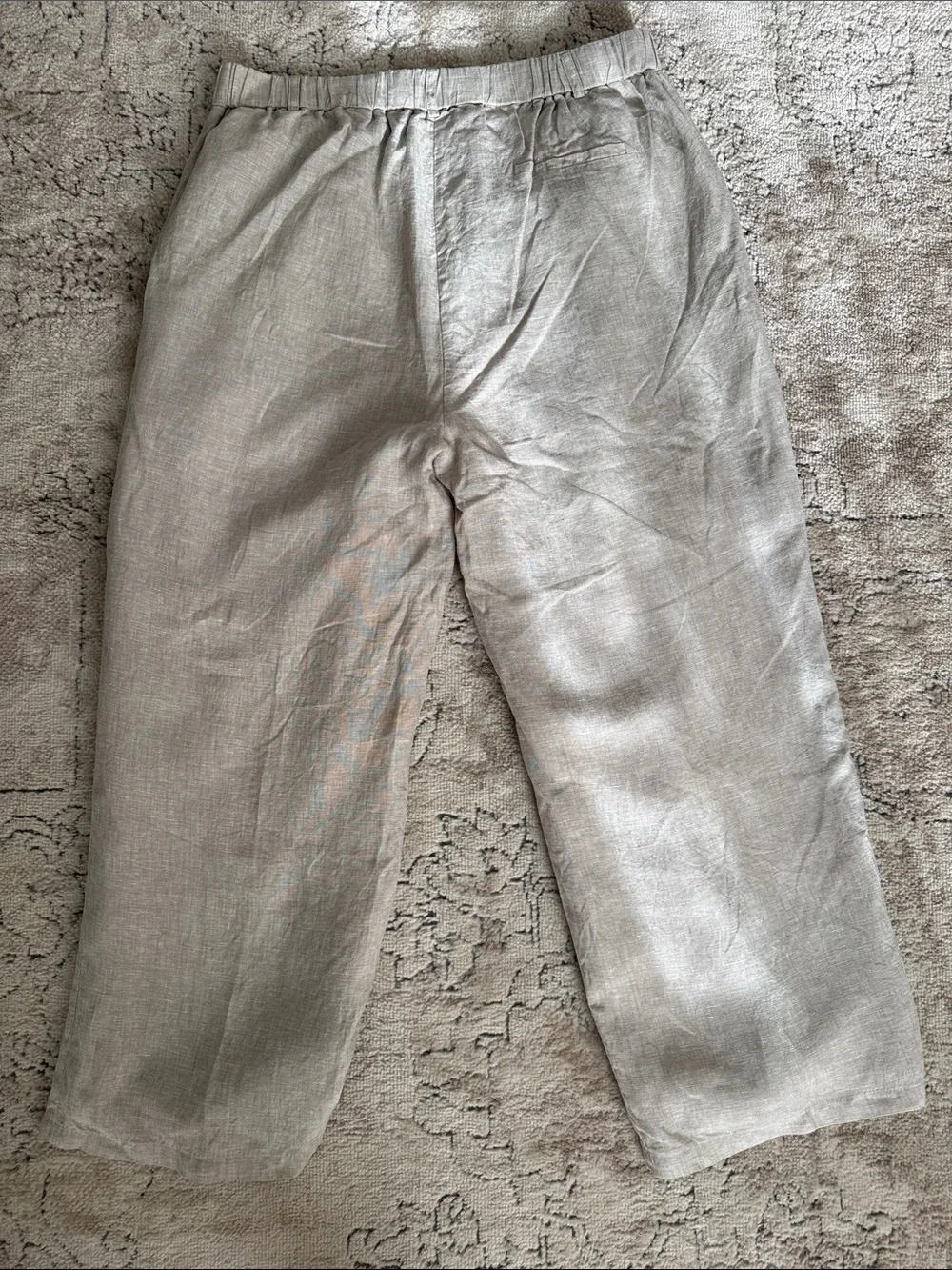 Quince women’s flax linen pleated trousers size 16 nwot
